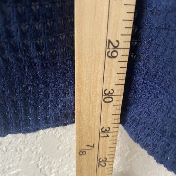 NWT Lildy Waffle Knit Tunic Womens L-XL Navy Blue 3/4 Rolled Sleeve - Picture 10 of 12